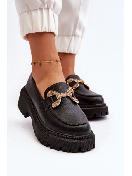 Black Women's Loafers with Decoration Gargi