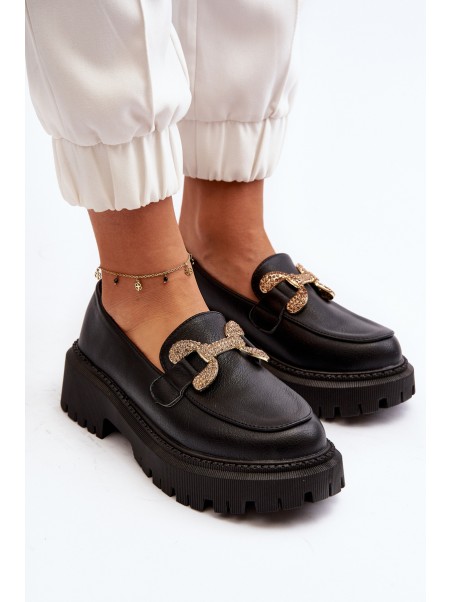 Black Women's Loafers with Decoration Gargi