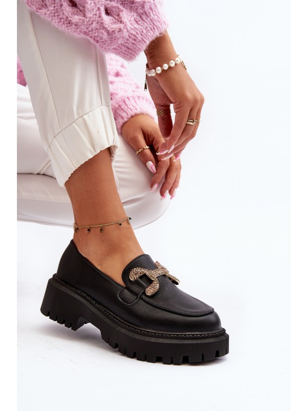 Black Women's Loafers with Decoration Gargi
