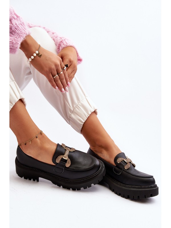 Black Women's Loafers with Decoration Gargi