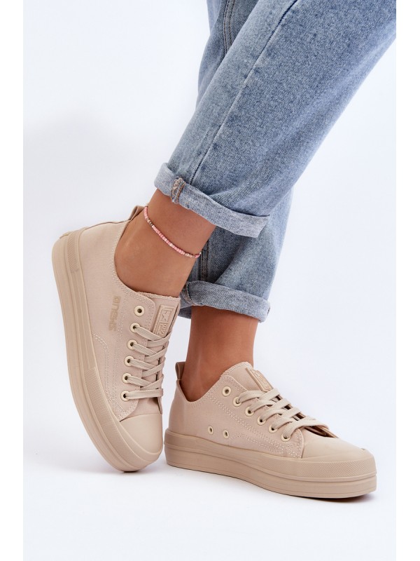 Women's Beige Fabric Sneakers Staneva 2