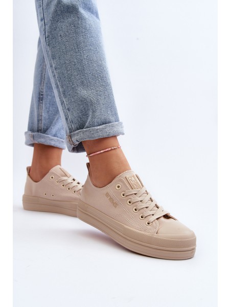 Women's Beige Fabric Sneakers Staneva