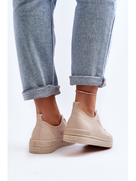 Women's Beige Fabric Sneakers Staneva