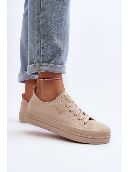 Women's Beige Fabric Sneakers Staneva