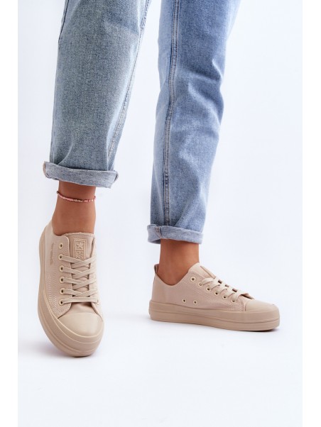 Women's Beige Fabric Sneakers Staneva