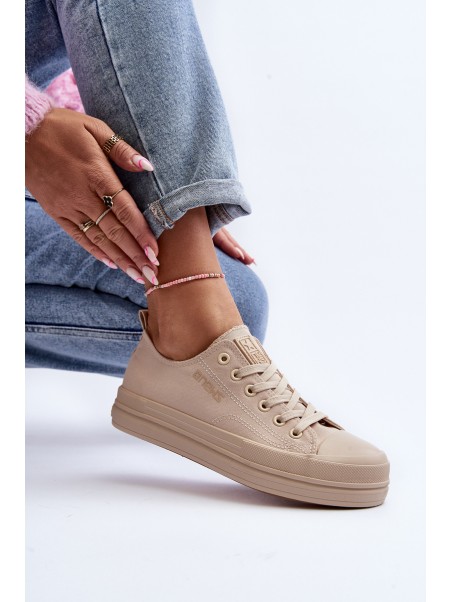 Women's Beige Fabric Sneakers Staneva