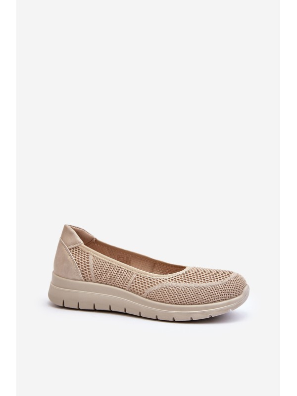 Beige Platform Ballet Flats and Wedges Aviaba