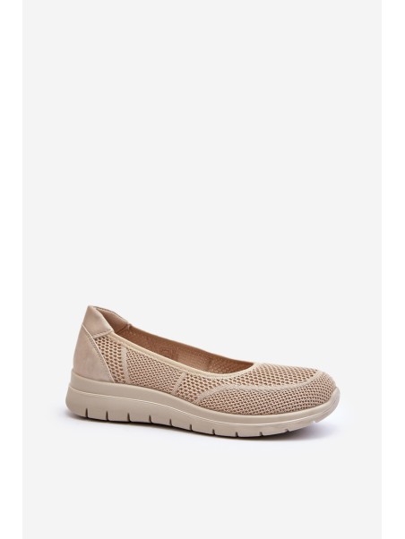 Beige Platform Ballet Flats and Wedges Aviaba