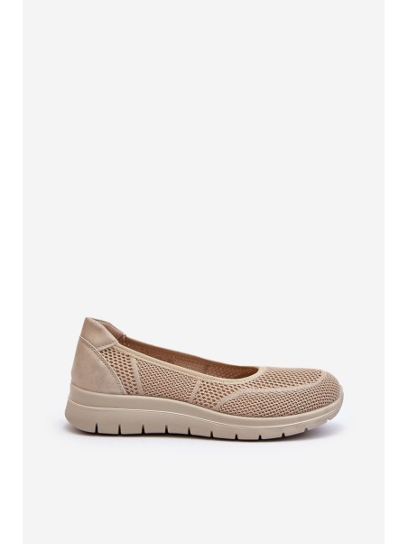 Beige Platform Ballet Flats and Wedges Aviaba