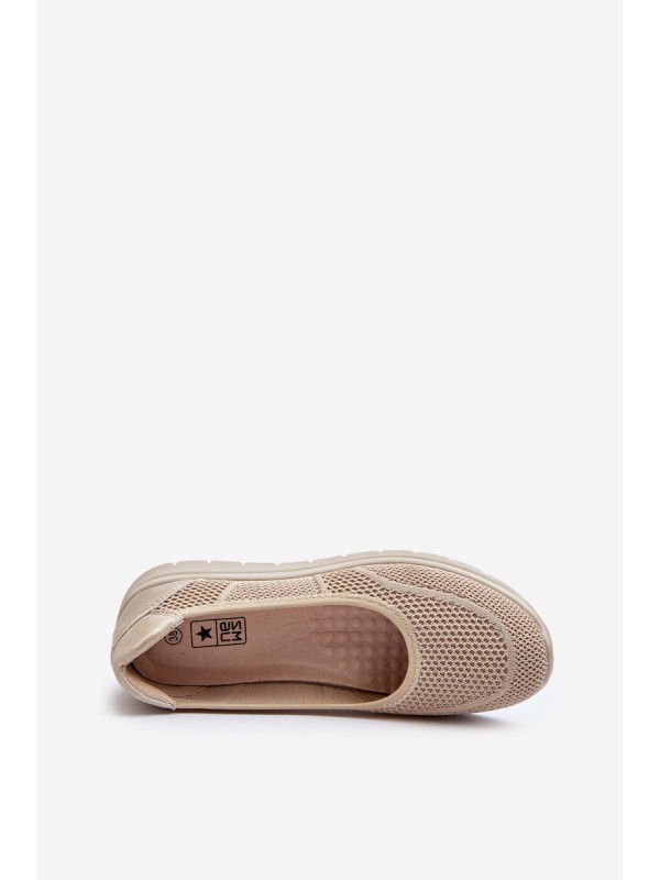 Beige Platform Ballet Flats and Wedges Aviaba