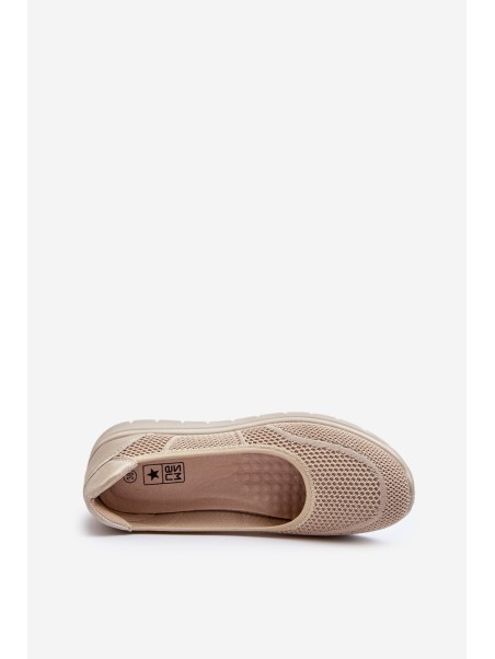 Beige Platform Ballet Flats and Wedges Aviaba