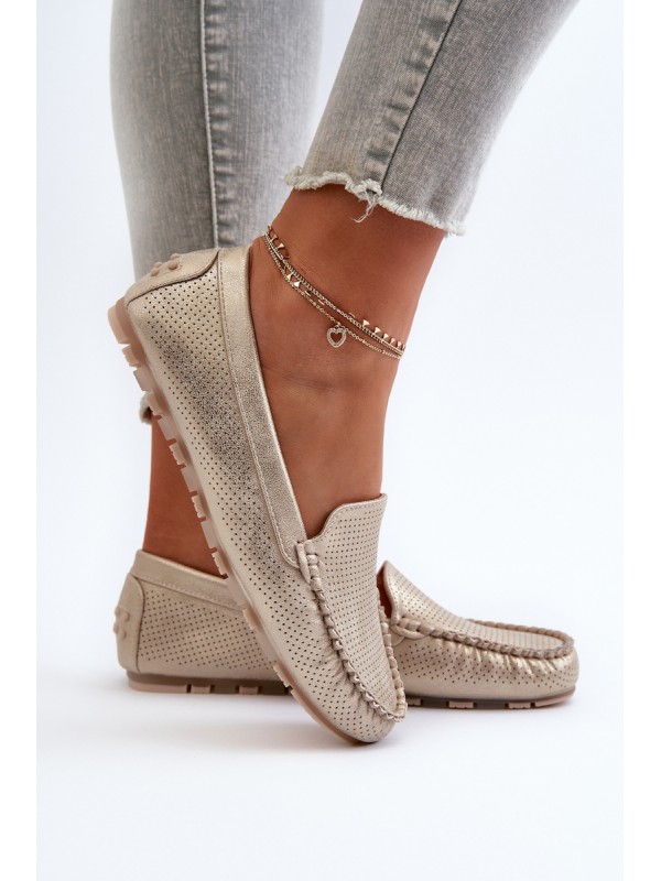 Women's Gold Loafers Ranica