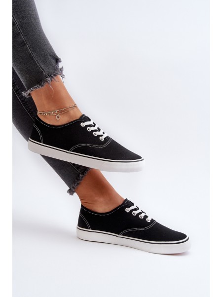 Women's Classic Black Sneakers Trainers Olvali