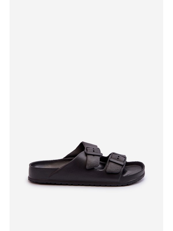 Women's Foam Flip-Flops with Buckles Black Luciene