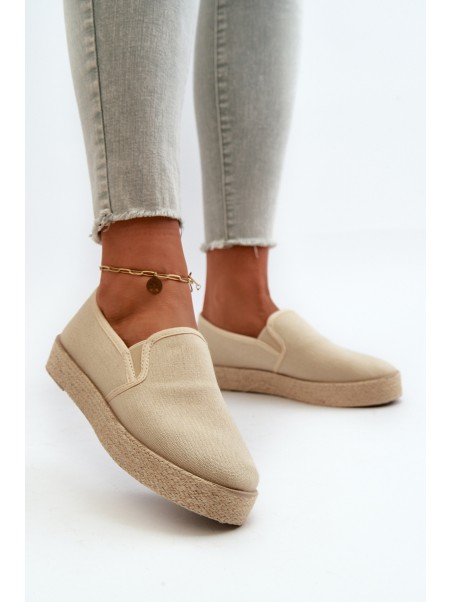 Women's Beige Platform Espadrilles Naloenma