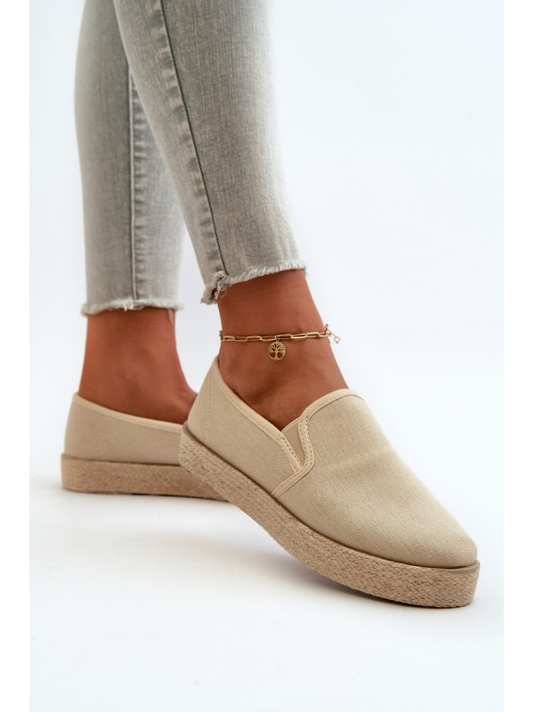 Women's Beige Platform Espadrilles Naloenma