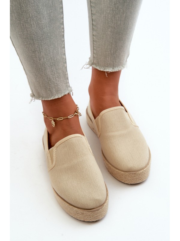 Women's Beige Platform Espadrilles Naloenma