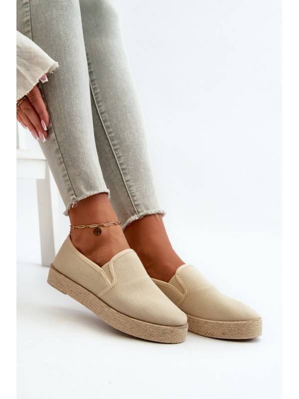 Women's Beige Platform Espadrilles Naloenma