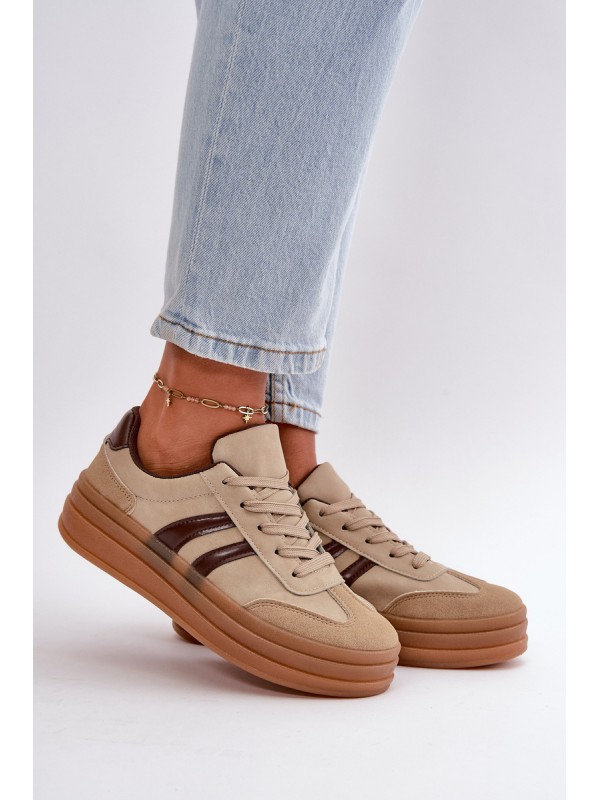 Women's Platform Sneakers Brown Nesonice