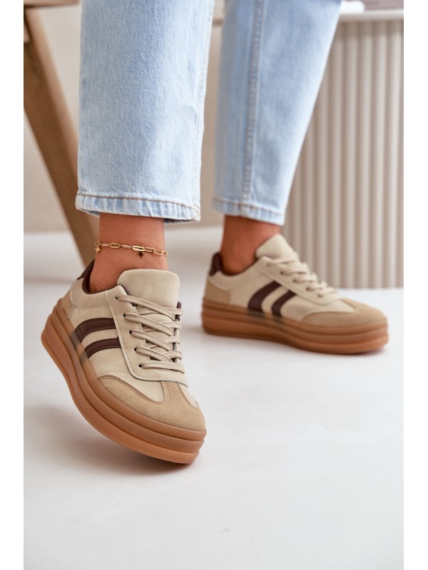Women's Platform Sneakers Brown Nesonice