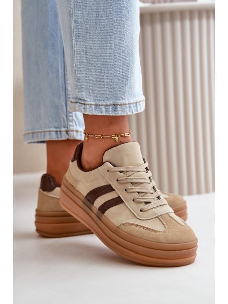 Women's Platform Sneakers Brown Nesonice