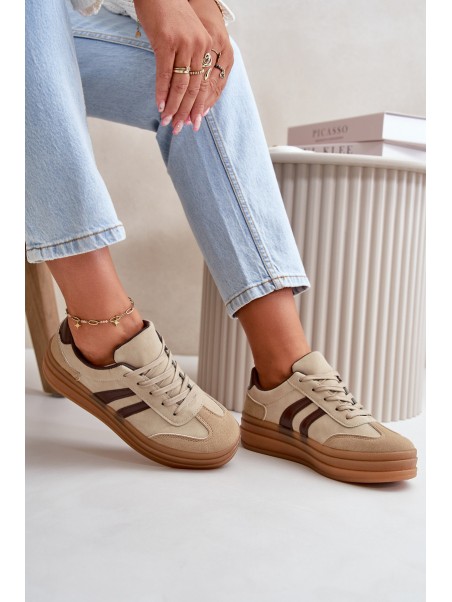 Women's Platform Sneakers Brown Nesonice