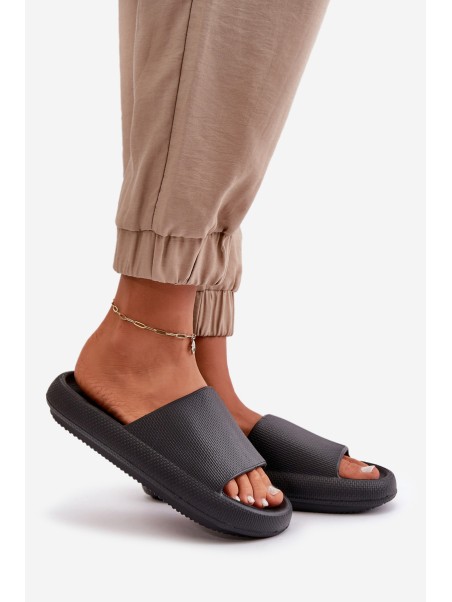 Women's Lightweight Foam Slippers On Thick Sole Black Querceria