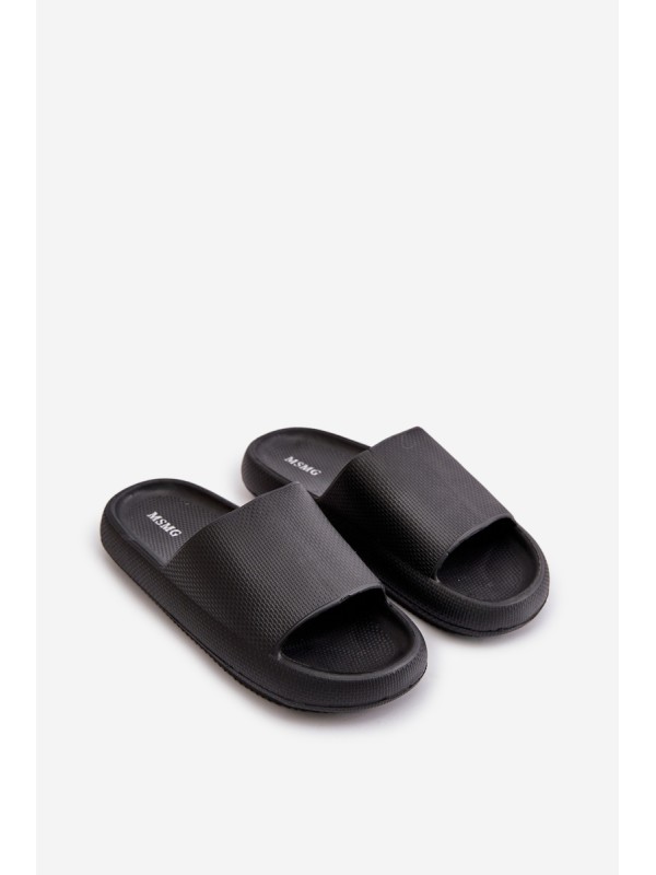 Women's Lightweight Foam Slippers On Thick Sole Black Querceria