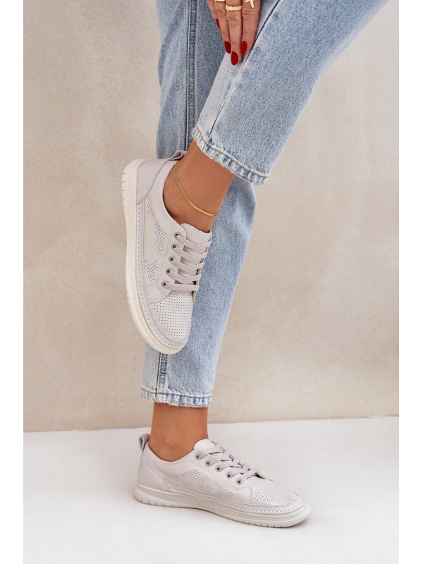 Women's Leather Sneakers Grey Cloesa
