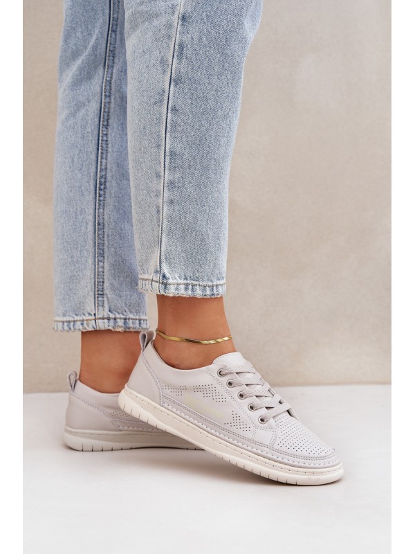 Women's Leather Sneakers Grey Cloesa 2