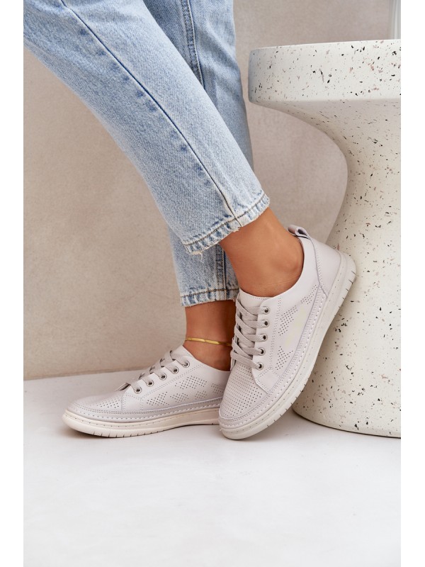 Women's Leather Sneakers Grey Cloesa