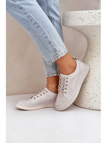 Women's Leather Sneakers Grey Cloesa