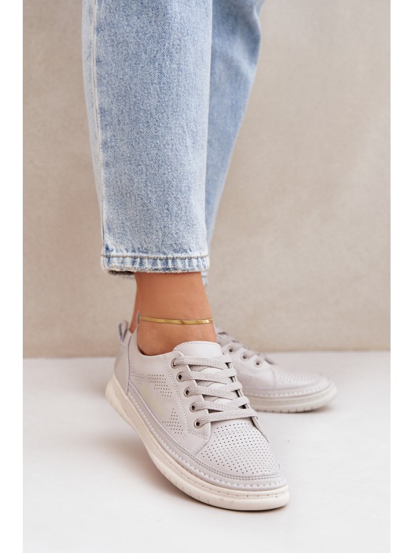 Women's Leather Sneakers Grey Cloesa