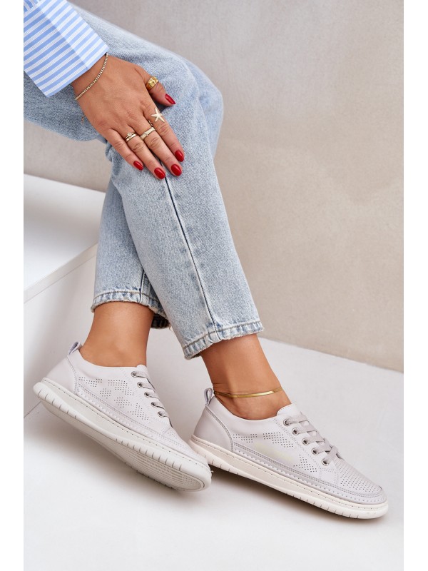 Women's Leather Sneakers Grey Cloesa