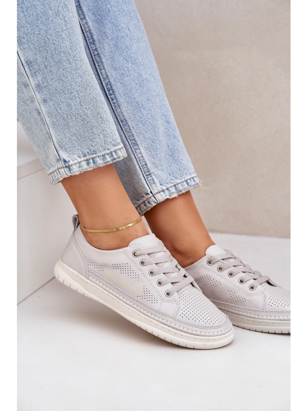 Women's Leather Sneakers Grey Cloesa