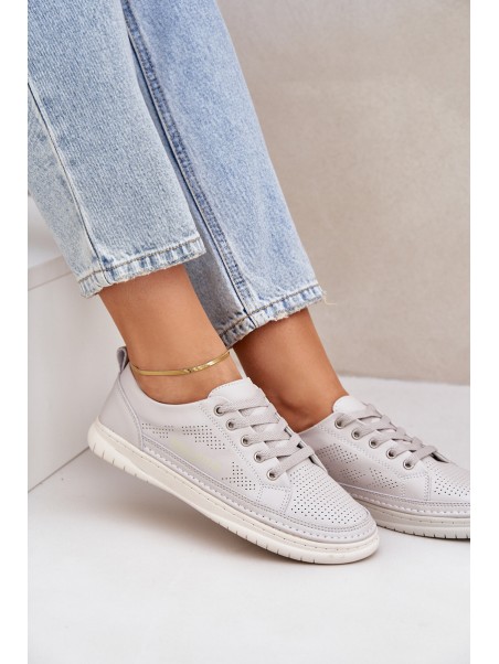Women's Leather Sneakers Grey Cloesa