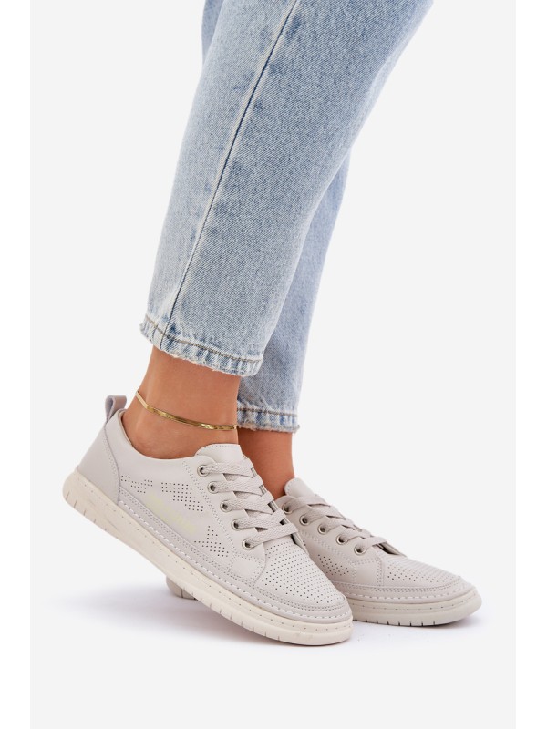 Women's Leather Sneakers Grey Cloesa