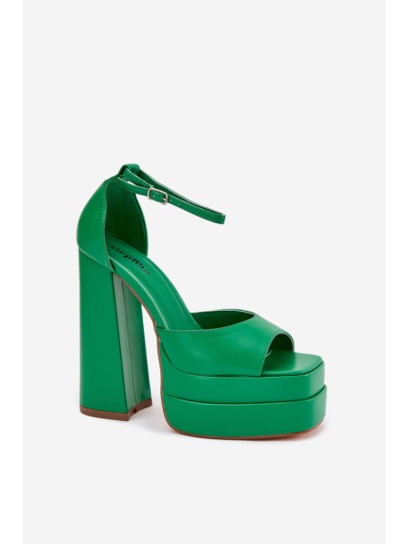 Women's Sandals On Heels And Platform Green Beloria