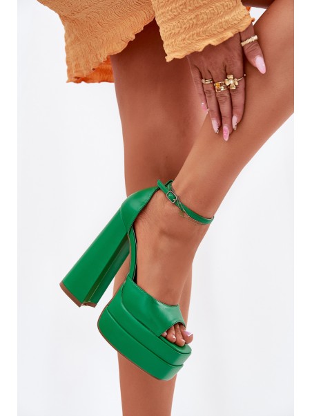 Women's Sandals On Heels And Platform Green Beloria