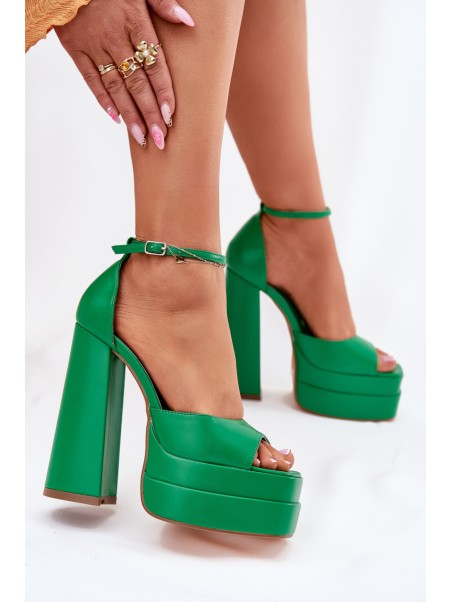 Women's Sandals On Heels And Platform Green Beloria