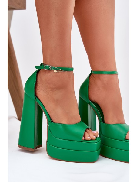 Women's Sandals On Heels And Platform Green Beloria