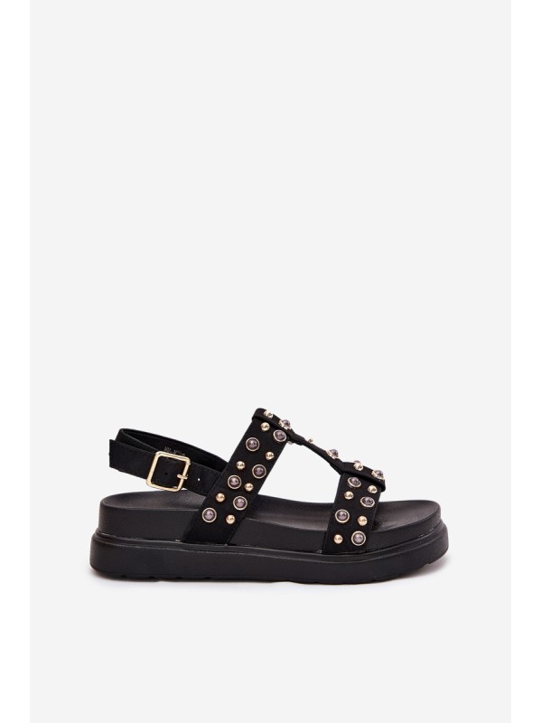 Embellished Women's Platform Sandals Black Mailisa