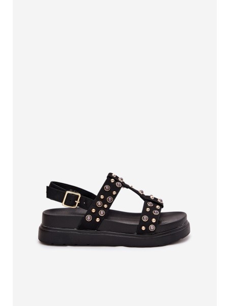Embellished Women's Platform Sandals Black Mailisa