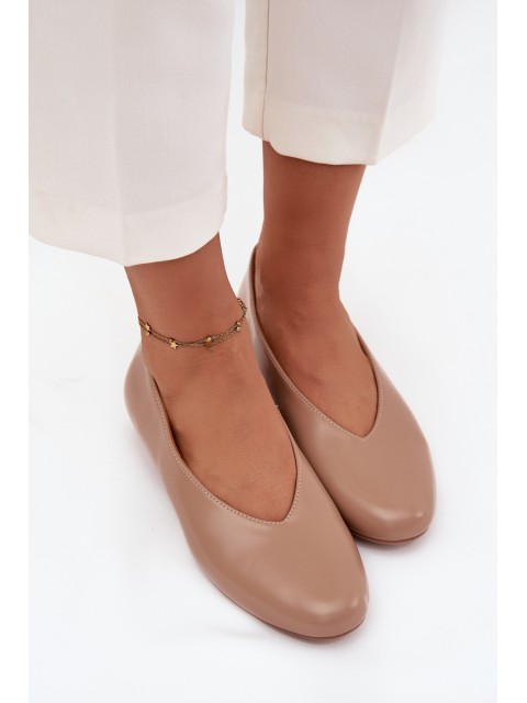 Women's Ballet Flats Made of Eco Leather On Flat Sole Beige Olyssia 2