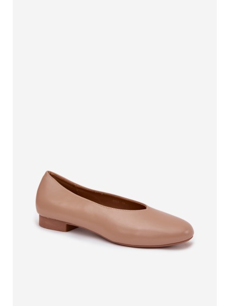 Women's Ballet Flats Made of Eco Leather On Flat Sole Beige Olyssia