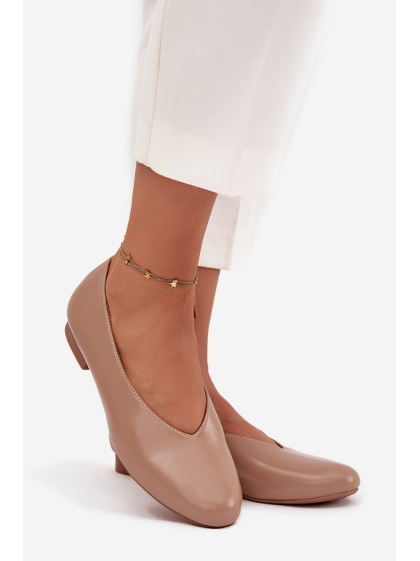 Women's Ballet Flats Made of Eco Leather On Flat Sole Beige Olyssia