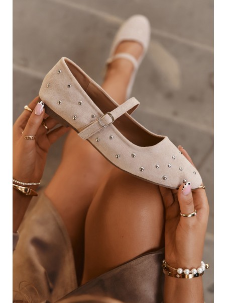 Embellished Women's Ballerinas With Strap Pink Olivisse