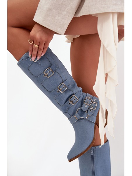 Fivelle Jeans Cowboy Boots On Heel With Clamps