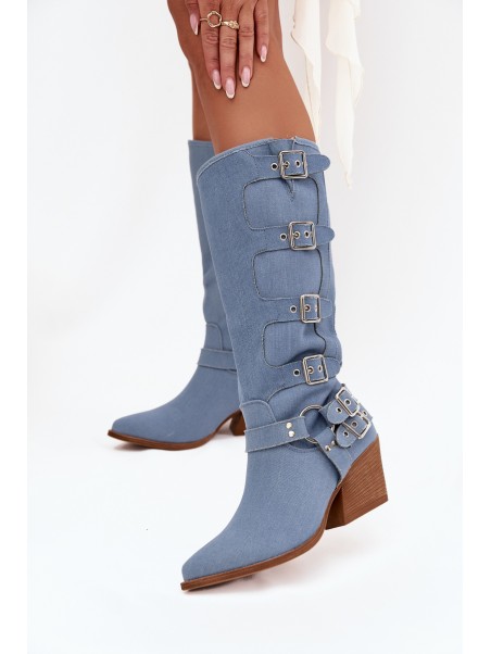 Fivelle Jeans Cowboy Boots On Heel With Clamps