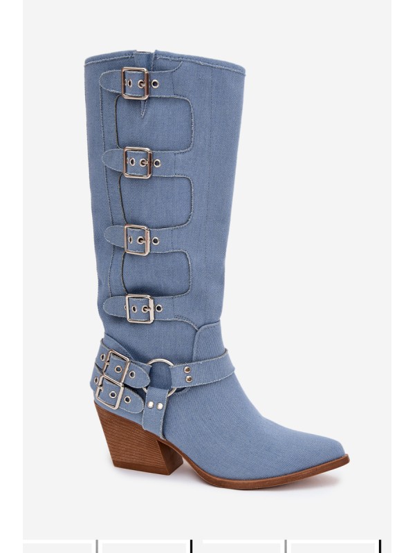 Fivelle Jeans Cowboy Boots On Heel With Clamps